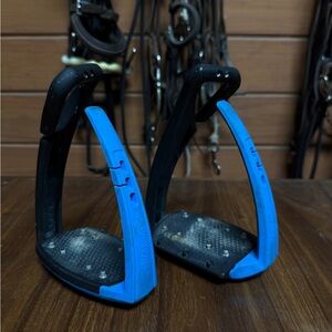 Equestrian Blue and Black Stirrups